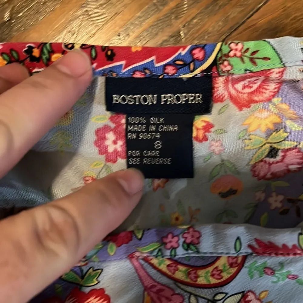Boston Proper beautiful paisley skirt Size 8 - Picture 2 of 3